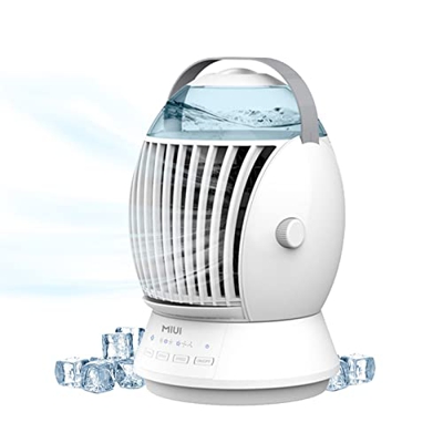 Lincheer Aire Acondicionado portátil, Ventilador Enfriador de Escritorio, humidificador USB, Puede sacudir la Cabeza con Teclas táctiles, Tanque de Ag