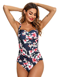 Doaraha Tankinis Mujer Traje de Baño de Dos Piezas Tirantes Ajustables Tops Tankini y Breifs Diseño de Flores Bañadores Conjuntos de Bikinis para Play en oferta