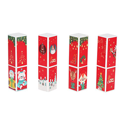 Tubo de Lápiz Labial DIY con Forma de Estilo Navideño de 4 Uds. Tubo Contenedor de Bálsamo Labial Vacío Multiusos Tamaño Mini Adecuado para Navidad precio