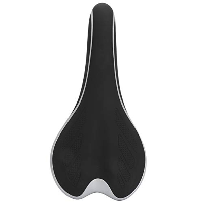 Janzoom Asiento de Bicicleta, Sillín de Bicicleta de Montaña de Diseño Ergonómico con Absorción de Impacto para Bicicletas de Carretera(Negro Plateado