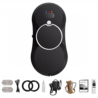 Robot de Limpieza de Ventanas Succión Fuerte, Robot Limpiador de Ventanas Inteligente Eléctrico con Control Remoto para Ventanas Exteriores/Interiores