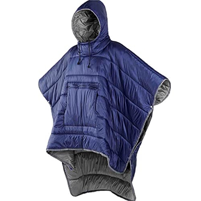 HONTIN Saco de Dormir humanoide: Manta con Capucha, Poncho portátil, Abrigo cálido, Capa de Agua a Prueba de Viento para Clima frío al Aire Libre, Uso