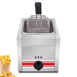 Freidora De Gas De Acero Inoxidable con Cesta Y Controlador De Temperatura para Papas Fritas, Mariscos, Restaurante, Cocina Casera (10L/20L/30L) (10L) en oferta
