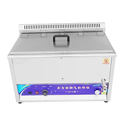 Freidora De Gas Comercial, Freidora De Acero Inoxidable Resistente con Sistema De Drenaje, Control De Temperatura 50-300 ℃, para Puestos De Comida Ráp