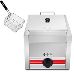 Freidora De Gas Comercial De Acero Inoxidable De 10 L/20 L con Cestas Desmontables Y Tapa para Hacer Papas Fritas con Potencia De Fuego Ajustable para precio