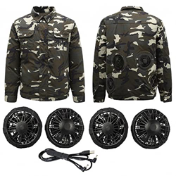 AJEYPMZ Camisa de Ventilador de refrigeración con Cuatro Ventiladores, Capa de Ventilador sin escobillas con Aire circulante, sin Banco de energía,sty características