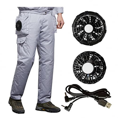 AJEYPMZ Pantalones de Aire Acondicionado de refrigeración para Trabajo al Aire Libre de Alta Temperatura para Hombres, Ropa Ventilador Ajustable Tres 