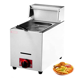 Freidora A Gas con Cestas Freidora Comercial De Acero Inoxidable con Control De Temperatura para Donas De Papas Fritas De Pavo (8L) en oferta