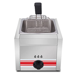 Freidora Lpg De Acero Inoxidable 10L 20L 30L, Freidora De Gas Comercial, Potencia De Fuego Ajustable, para Papas Fritas, Donas, Pescado, Cesta Y Tapa  en oferta