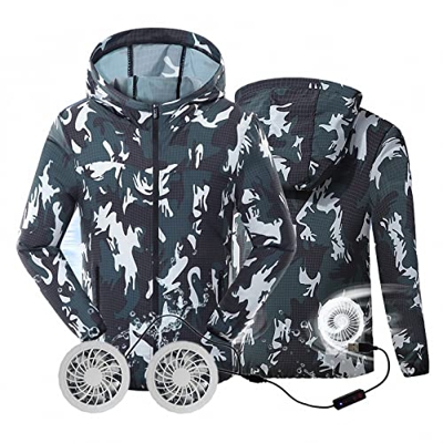 MAOTN Ropa de Trabajo de Aire Acondicionado de refrigeración Verano para Hombres,Ropa de Ventilador de protección Solar de refrigeración de Sitio de c