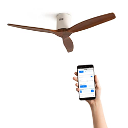 CREATE / WINDCALM DC / Ventilador de Techo Blanco Aspas Madera Oscura / Silencioso, temporizador, Wifi, Potencia 40W y Ø132 cm precio