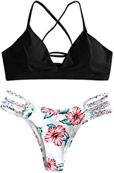CheChury Conjunto de Bikini con Estampado de Girasol Moda Mujer 2022 brasileños Push Up Traje de bañode Dos Piezas con Encaje Trenzado características