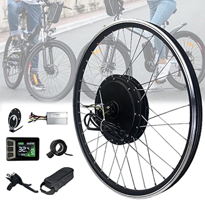 Kit de conversión de bicicleta eléctrica 20"/24"/26"/27,5"/28"/29"/700c Volante giratorio trasero Kit de conversión de bicicleta eléctrica Kit de conv