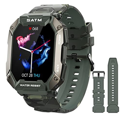 PYRODUM Reloj Inteligente Hombre, Smartwatch Hombre Impermeable 5ATM, Relojs con Podómetro, Pulsómetro, Monitor de Sueño, Monitores de Actividad, 1.71