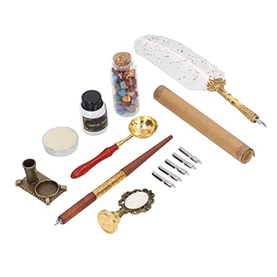 Juego de pluma estilográfica, elegancia retro de estilo europeo, juego de pluma estilográfica, punta de acero inoxidable, amplia aplicabilidad para ne