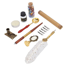 Juego de pluma estilográfica, pluma estilográfica de acero inoxidable de estilo europeo, juego de pluma de tinta con papelería profesional puntos blan características