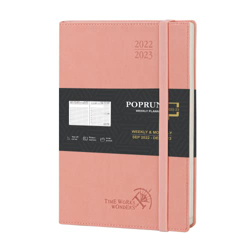 POPRUN Agenda 2022 2023 Semana Vista Vertical 16,5 x 22 cm - 16 Meses Agenda Escolar 2022-2023 Semanal de Sep’22-Dic’23 con Tapa Blanda en Cuero Vegan características