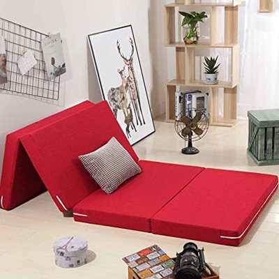 H.NLDD Colchón Plegable – Cuna de Viaje Colchón Plegable para Invitados o el Camping – Colchón Antracita Plegable y cúbico