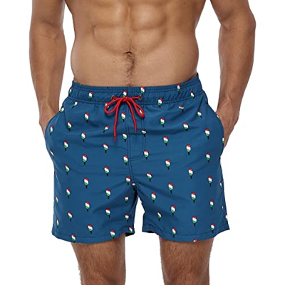 Bañador Natacion Hombre, Shorts de Baño para Hombre, Pantalones Cortos de Playa de Verano de Secado Rápido, Trajes de Baño para Hombres con Forro de M