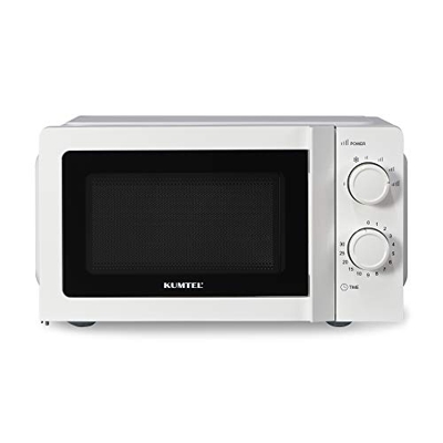 KUMTEL Microondas / 20 litros / 700 W / 6 niveles de potencia/plato giratorio de cristal (24,5 cm de diámetro) / función de descongelación programada/