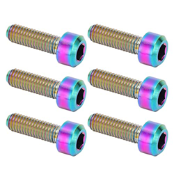 Tornillos para Vástago de Bicicleta, Ligeros M5x16 Mm Pulido de Aleación de Titanio Molienda 6 Piezas Tornillos para Vástago de Bicicleta para Bicicle precio