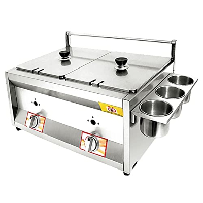 Freidora De Gas Comercial con Condimento Y Tapa, Estufa De Acero Inoxidable para Exteriores, Freidora con Papas Fritas para Papas Fritas, Restaurante,