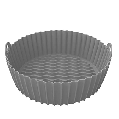 Estera redonda de silicona para freidora de aire de alta calidad, fácil limpieza, para hacer panes de tocino