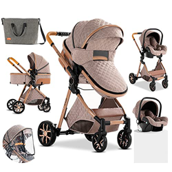 Sistema de Viaje 3 en 1 Carrito con Capazo Cochecito de Bebé 3 en 1 Silla de Paseo para Recién Nacido Cochecito de Viaje Portátil Plegable con Paisaje características