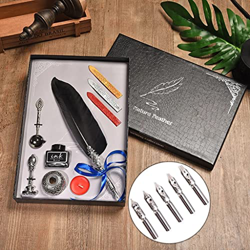 HOUKAI Caligraphy Plage Dip Pen DESPUÉS DE LA Tinta DE Tinta DE INTERACIÓN Papelería Caja de Regalo con Pluma de Pluma de Pluma de Boda (Color : A) características