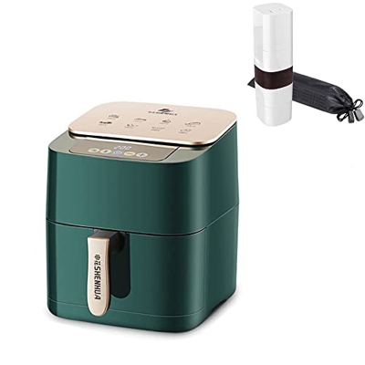 Freidora de aire, horno eléctrico sin aceite para el hogar, con circulación rápida de aire, control de temperatura, temporizador de 30 minutos, 6,5 li