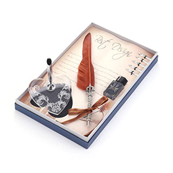 HOUKAI Clásico Vintage Pluma Pluma Multicolor Metal Fuente de Pluma Suministros de Oficina para Enviar 5 nibs Conjunto de Caja (Color : I) características