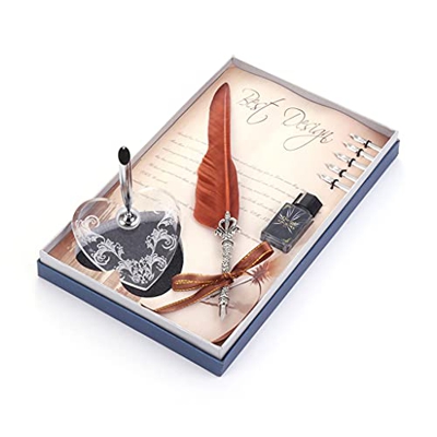 HOUKAI Clásico Vintage Pluma Pluma Multicolor Metal Fuente de Pluma Suministros de Oficina para Enviar 5 nibs Conjunto de Caja (Color : I)