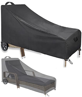 KEKAFU Funda para Tumbona, Protectora Completa Oxford 420D, Fundas para Tumbona Playa con Ruedas, Resistente Al Viento, Al Invierno, A La Intemperie,