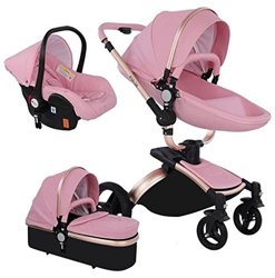 Sistema de Viaje 3 en 1 Silla de Paseo 3 en 1 Cochecito de Bebé Carrito con Capazo para Recién Nacido Cochecito de Viaje Portátil Plegable con Paisaje características