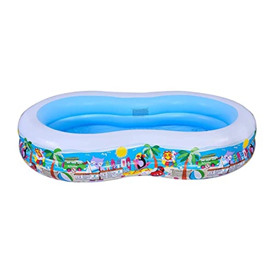 zinhsq Piscinas inflectables para niños para niños, 100"x 63" x 18"Piscinas para niños para Patios Traseros, Piscinas inflables de tamaño Completo y P