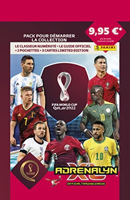 Panini- Paquete de iniciación de Tarjetas coleccionables Adrenalyn XL de la Copa del Mundo de la FIFA 2022 (004287SPCFGD)