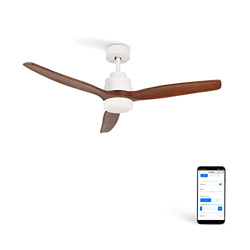 CREATE / WINDSTYLANCE DC / Ventilador de Techo Blanco Aspas Madera Oscura / Wifi, Silencioso, Ø132 cm, Potencia 40W precio