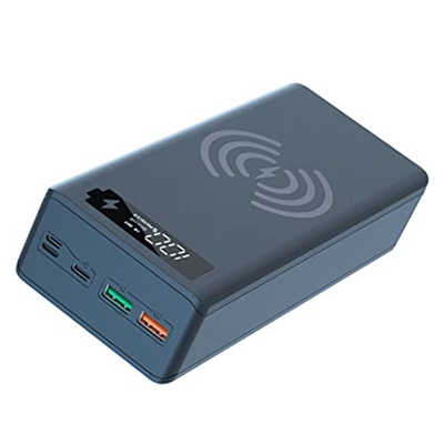 BAIRU Caja de batería 16x18650 Power Bank- Shell,QC3.0 PD Pantalla LCD 5W/10W Caja de carga inalámbrica sin batería