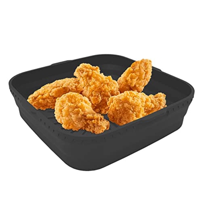 Rianpesn Revestimientos de Silicona para freidoras de Aire | Bandeja para Hornear para freidora de Aire Cuadrada Rectangular de 8 Pulgadas Plegable,Re