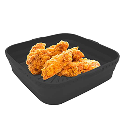 Qihuyi Revestimientos para freidoras de Aire de Silicona | Bandeja para Hornear para freidora de Aire Cuadrada Rectangular de 8 Pulgadas Plegable | Re precio