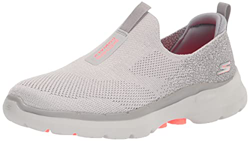 Skechers GO WALK 6 GLIMMERING, Zapatillas para Mujer, Gray Textile/Coral Trim, 38 EU precio