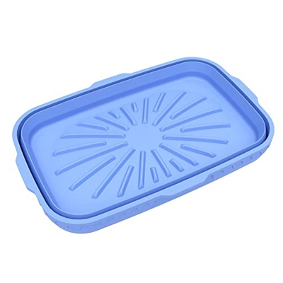 Bandeja de silicona para hornear Air Fryer - Bandeja para hornear para freidora de aire rectangular cuadrada plegable de 8 pulgadas - Reemplazo de lim