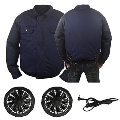AJEYPMZ Ropa de Aire Acondicionado de Doble Ventilador de refrigeración Recargable por USB, Traje de Chaqueta de Ventilador de Nueve Palas Ajustable d