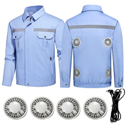 AJEYPMZ Ropa de Aire Acondicionado Reflectante de Cuatro Ventiladores nocturnos, Ropa Ventilador sin escobillas Transpirable y Resistente al Desgaste, en oferta