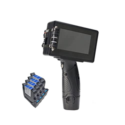 Impresora de inyección de Tinta de Mano 12.7mm Mobile Portátil Mano Handheld Inkjet Codificador de Tinta solvente Impresora (Color : 1SET with 4BLACK  en oferta
