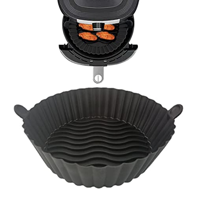 Lefenii Bandeja de silicona para freidora de aire, cesta de freidora de aire de fácil limpieza, accesorios de horno para freidora de aire sin BPA para