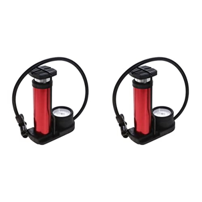 Veemoon 2 Uds Bomba de Aluminio de Alto Calibre Neumático Rojo de Motocicleta Pedal de Aleación de Precisión Inflador de Bicicleta MTB Mini Scooter de