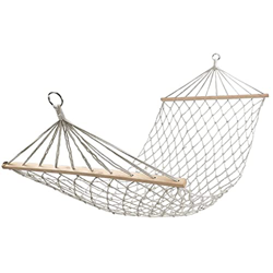 Blanco con Barras divisorias de Madera Cuerda de Nylon portátil Malla Columpio Cama Cojinete de Carga 250Kg Silla Colgante Tumbona para Playa Interior en oferta