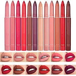 12 Color Rotating Sharpenable Matte Lipstick Pencils, HANDAIYAN Lipstick Matte Pencil, Long Lasting Waterproof Non-Stick Cup Makeup Lip Tint Pen for A características