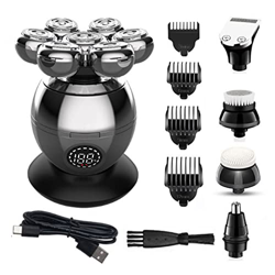 iCoKg Rasuradora para Hombres calvos, rasurador Giratorio Recargable 7d con Pantalla LED, rasurador de Belleza inalámbrico para Afeitado la Cabeza húm en oferta
